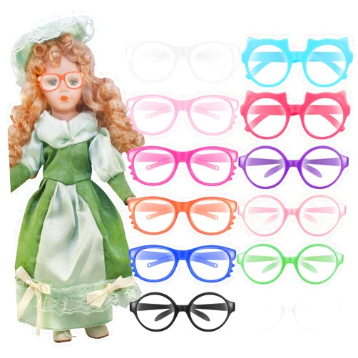 Weewooday 12 Pairs Doll Glasses Dress up Glasses Doll Eyeglasses Mini Dolls Costume Accessories for 18 Inches Dolls, Random Colors