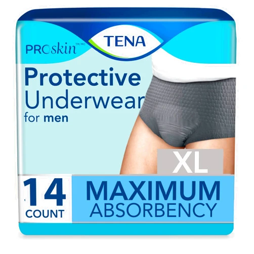 TENA ProSkin Incontinence Underwear for Men, Maximum Absorbency, XLarge, 14 Count