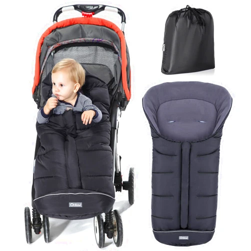 Orzbow Universal Footmuff for Stroller, Winter Warm Baby Stroller Bunting Bag, Waterproof Windproof Warm Coral Fleece Lined for Toddler Stroller Sleeping Bag (Black)