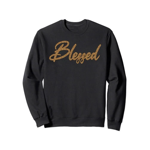 Absolute Awesome Vibes Christian Cool Blessed Leopard Cheetah Print Graphic Design Sweatshirt