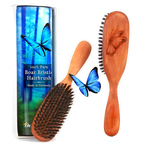 Desert Breeze Distributing 100% Natural Boar Bristle Hairbrush for Healthy Hair - Gentle Care, Made in Germany
