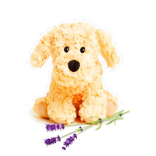 Warmies Junior Microwavable & Weighted Stuffed Animals, Golden Dog - Heated Stuffed Animal Plushie for Warmth & Comfort - Cute Soft Plush Toys for Adults & Children (Boys, Girls, Babies & Toddlers)