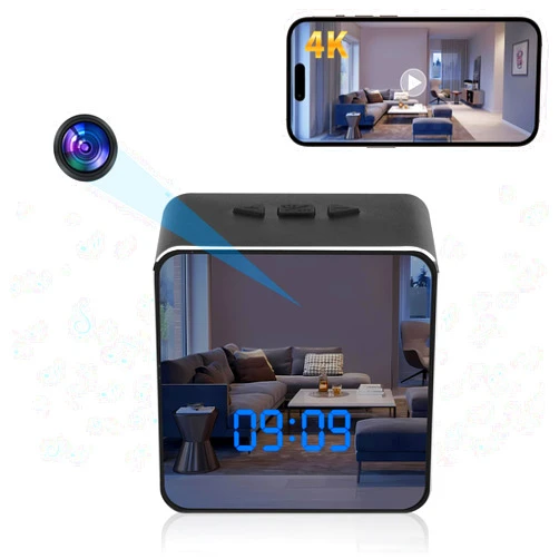 Yuehetian Hidden Camera Bluetooth Speaker, 4K HD WiFi Hidden Camera Clock with Video Night Vision Motion Detection, Clock Camera Spy Cam, Hidden Cameras for Home Security Indoor