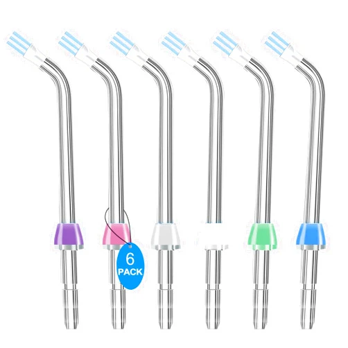 IIYL Flosser Replacement Tips for Waterpik Water Flosser,Plaque Seeker Replacement Tips Compatible with Waterpik Water Flossers and Other Brand Oral Irrigators, Plaque Remove Brisles Tips(6-Pack)