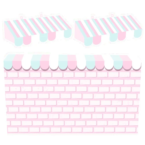Jetec 4 Pcs Circus 3D Awning Wall Decorations and 8 x 5 ft Brick Wall Ice Cream Backdrop Decor for Ice Cream Circus Theme Party Carnival Background Decorations Favors(Pink)