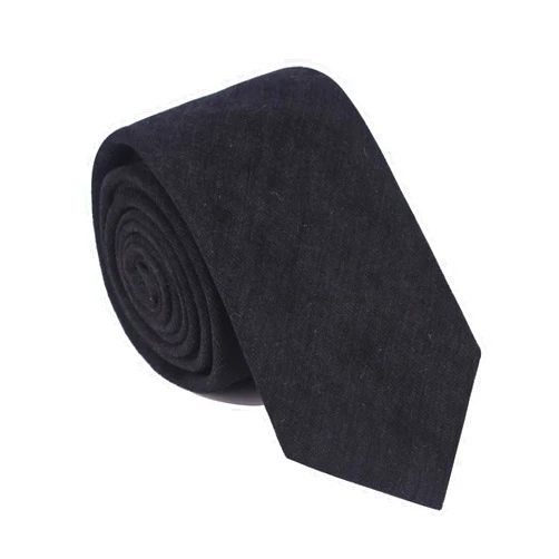 FANGFU Men's Skinny Tie,Twill Solid Cotton Necktie,Great for Weddings, Missions, Dances, Gifts.
