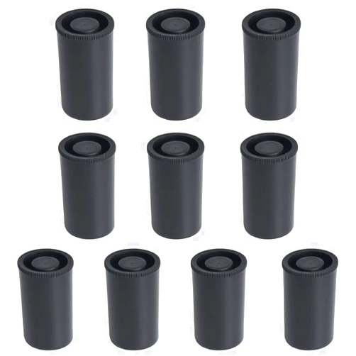 Lasenersm 10 Pieces Film Canisters Plastic Film Canister Plastic Film Canister Holder Empty Camera Reel Containers Empty Camera Reel Storage Containers Case Plastic Storage Case with Lids, Black