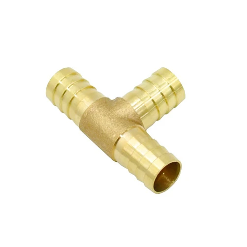 SHRCMHWQRCDJ T Type Tee Barb Connector Brass, for Water Splitter Air Pipe Gas Pipe Quick Coupling Pipe Fittings 1Pcs (Size : 14mm)