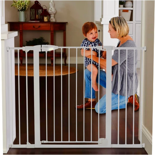 Toddleroo by North States - Extra Wide Bright Choice Baby Gate: Pressure Mounted Baby Gate for Doorways with Glow in the Dark Handle - Adjustable 29.75 to 52 Inches Wide - 30 Inches Tall - White