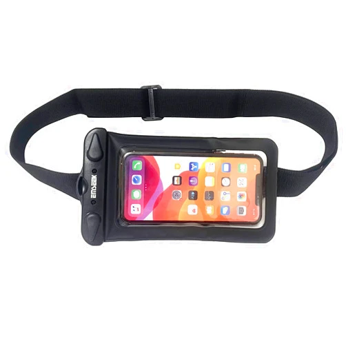 EMSEEK Waterproof Waist Pouch Surfing Crossbody Belt Dry Phone bag Floating Fanny Dry Pack swimming Waterproof Case with Cash key holder for Iphone 14 13 12 11 Pro Max Galaxy S22 Note 20(Black)