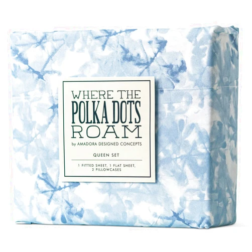 Where The Polka Dots Roam Colorful Tie Dye Bedding Set, Twin Sheets for Girls, Kids, Teens and Adults, Wrinkle Resistant, Super Soft Bed Sheets. Fun Bedding in Blue, White