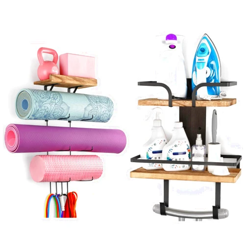 VINAEMO Ironing Board Hanger Wall Mount, Yoga Mat Holder Wall Mount