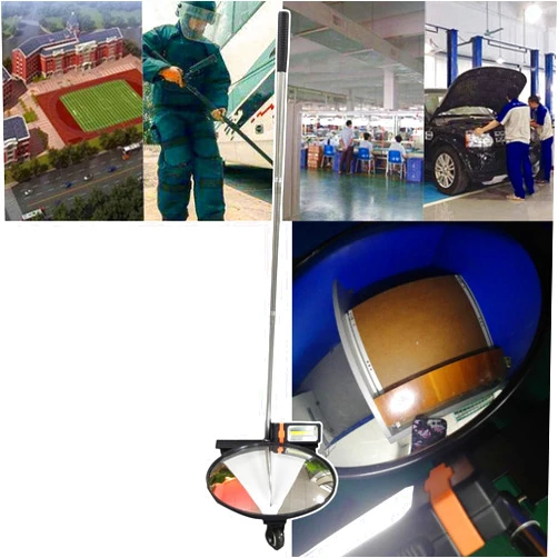 WJYLM 12 Inch Diameter Vehicle Inspection Mirror with Wheels and LED Light - Enhance Security with Under Car Inspection Mirror