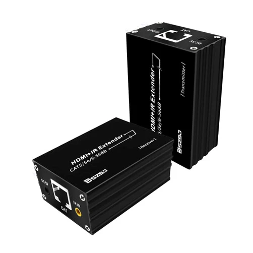 SZBJ HDMI Extender by Single Cat 5E/6 Ethernet Cable with Bi-Directional IR Remote Control, Support 4K @30HZ Dolby Digital/DTS 230FT/70M 1080p @60HZ 3D HDCP EDID with IR HDMI101