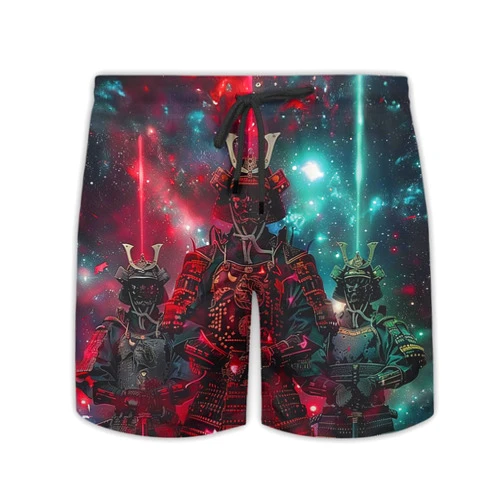 228CLOSET Japanese Samurai Mens Swim Trunks - Summer Harajuku Hawaiian Mens Swim Short Beach Shorts TU-SH-35