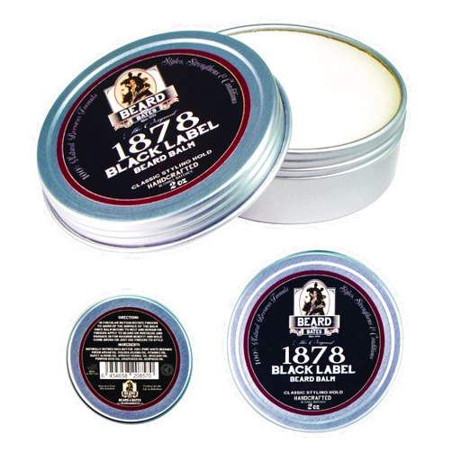 Beard & Bates Beard And Bates | 1878 Black Label Beard Balm - Classic Styling Hold | 19th Century Beeswax Formula, Premium Oils | Made in USA