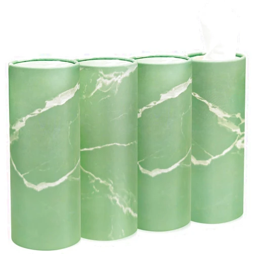 WYQJHKV Car Tissues Holder,4 Pack Car Tissue Box with Facial Tissues,Travel Tissue Tubes for Car Cup Holder Tissues Cylinder Box Container (200 Tissues/3-ply)(Grass Green)