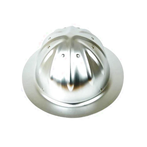 RDBSMGX Hard Hats Aluminum Alloy Helmet High-Strength Helmet Full Brim Design Top Reinforcement 4-Point Fixing Suitable for Construction Steel Mine (Aluminum Color)
