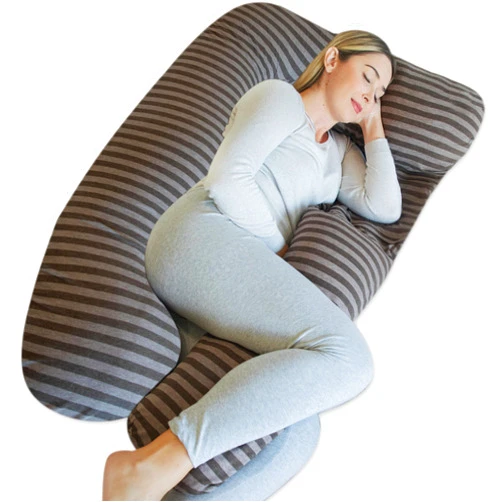 Pharmedoc Pregnancy Pillows, U-Shape Full Body Pillow -Removable Jersey Cotton Cover - Walnut - Pregnancy Pillows for Sleeping - Body Pillows for Adults, Maternity Pillow and Pregnancy Must Haves