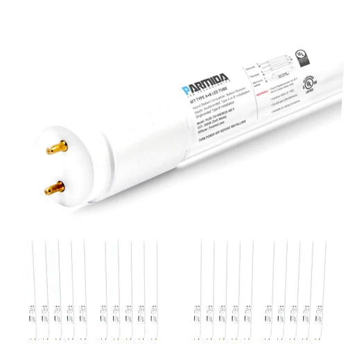 Parmida LED Technologies PARMIDA 20-Pack 4FT LED T8 Hybrid Type A+B Light Tube, 18W, Plug & Play or Ballast Bypass, Single-Ended OR Double-Ended Connection, 2200lm, Frosted Cover, T8 T10 T12, UL - 4000K
