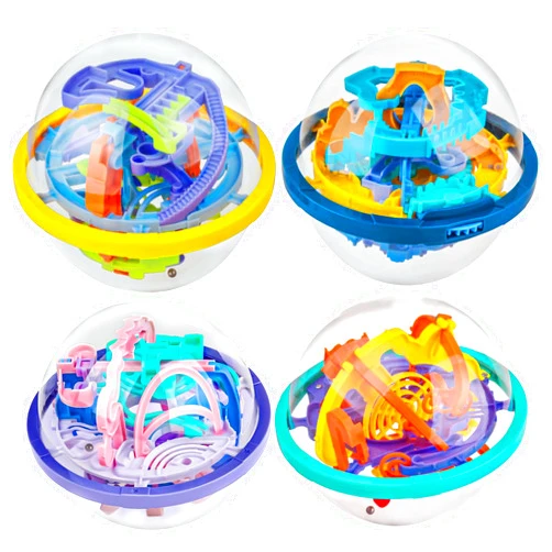 YongnKids 4 Pack 3D Puzzle Ball Brain Games Toy | Puzzle Ball Games for Kids Ages 6 7 8-10 Boys Girls Adults, Brain Teaser Fidget Toys - Magic 3D Maze Ball for Boys Girls Birthday Gifts Classroom Prize