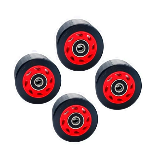 VANZACK 1 Set Double Row Skating Wheels 95A Replacement Skates Wheels for Indoor and Outdoor Skating Accessories Includes 4 Durable Double Row Wheels