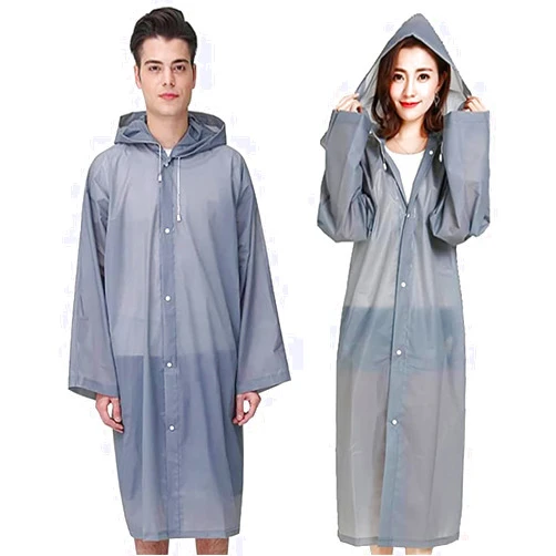GUKOY Rain Coat Poncho for Adult, 2 Pack Women Men Reusable Raincoats Emergency with Hood and Drawstring