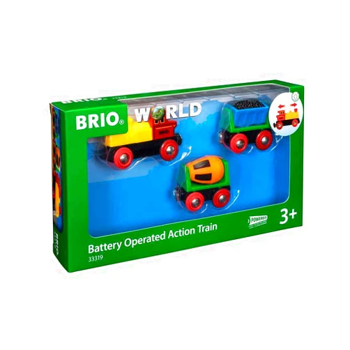 BRIO World Battery Operated Action Train - Dynamic 3 Piece Toy Train Set | Perfect for Kids Ages 3+ | Fun and Educational | Compatible with All Railway Toys