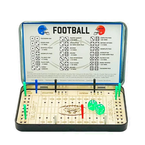 Sitfe Travel Game Hockey Baseball Football Softball Knuckle Dice Table Game for Adults or Kids,Outdoor Indoor Interaction Toy Functional Fun for Family Game Night or Party with Friends (Football)