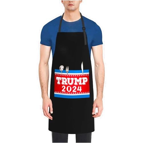 MULIHU Trump 2024 Apron Adjustable Waterproof With Pockets Bib Kitchen Cooking Aprons Chef Aprons For Men Women