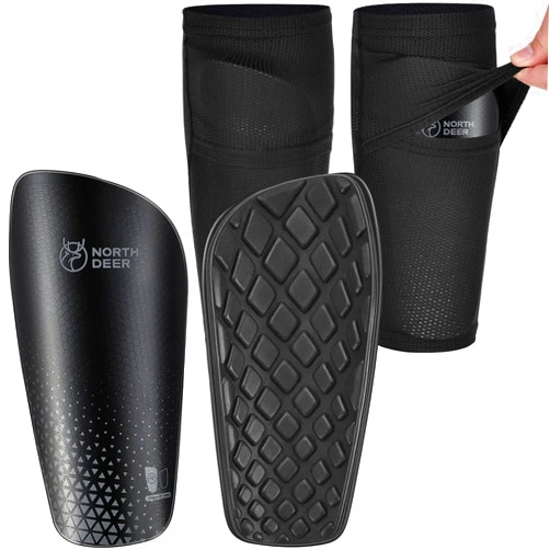 Northdeer Soccer Shin Guards for Kids Adults. Sleeves with Optimized Insert Pocket - Protective Soccer for Boys Girls Men