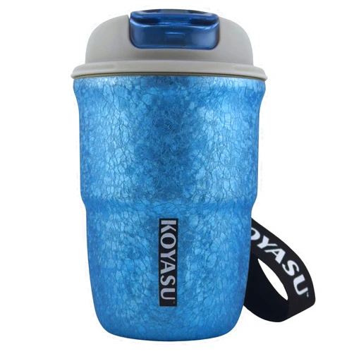 KOYASU 11oz Titanium Liner Travel Mug with Lid, Double-Wall Vacuum Insulation, Wide Mouth, Leak-Proof, Chemical-Free & Healthy, men and women hot & cold drinks, for Indoor & Outdoor Use (Blue)