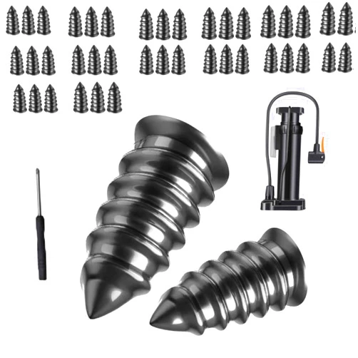 SC.WABE with 20 Large and 20 Small Plugs,Tools, and Inflator - Fix a Flat,Repair Bike Tires - Tire Plug Repair Kit Complete Tire Repair Kit for Bike and Car