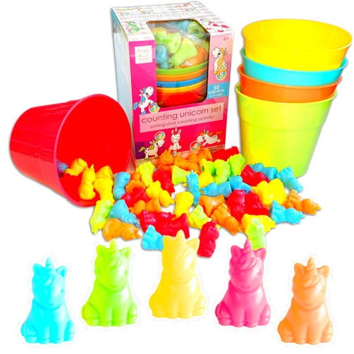 Hapinest Unicorn Math Counters Color Sorting and Counting Activity Set - Educational Learning Games for Toddlers Preschool and Homeschool - Like Counting Bears