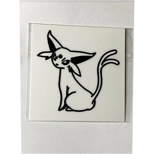 LiJia-NYC Espeon Vinyl Aesthetic Sticker - 3x3 inch Window Sticker for Car, Truck, Motorcycle, Skateboard, Laptop, Ipad, Walls, Video Game, Phone, Game Console, Decal - (Black)
