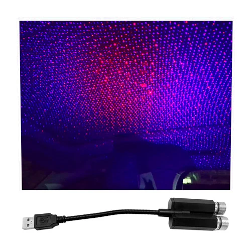Sylvil USB Projector Night Light, Three Modes Car Roof Star Light, Portable Adjustable Romantic Atmosphere Light, LED Night Lamp for Bedroom Party, Universal Car Accessories
