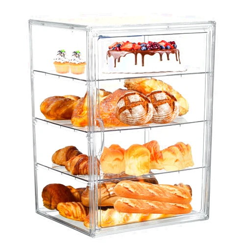 EPSUNORISE Bread Box,Large Bread Boxs for Kitchen Countertop - 4 Layers Adjustable Bread Storage Container, Clear Boxes for Kitchen Counter, Breads Box Airtight,Bread Holder,Perfect for Bagel, Muffins