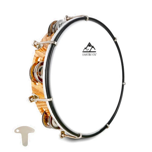 EASTROCK 8 inch Tambourine Adjustable for Adults Hand Held Plastic Tambourines Double Row Metal Jingles Percussion Musical Instrument 8 inch Light