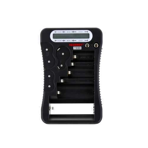 Tenergy T-333 Universal Battery Tester, LCD Display, Cell Checker, Multi-Purpose Small Battery Tester, for AA, AAA, C, D, 9V, CR123A, CR2, CRV3, 2CR5k CRP2, and Button Cell Batteries