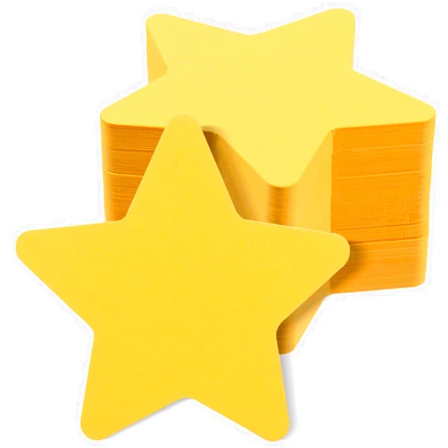 MixTeach 200 Pcs Gold Star Cutouts 4 Inch Paper Star Shapes Die Cut Yellow Double Sided Paper Star Classroom Decoration for Bulletin Board DIY Kids School Craft Projects Party Wall Decoration
