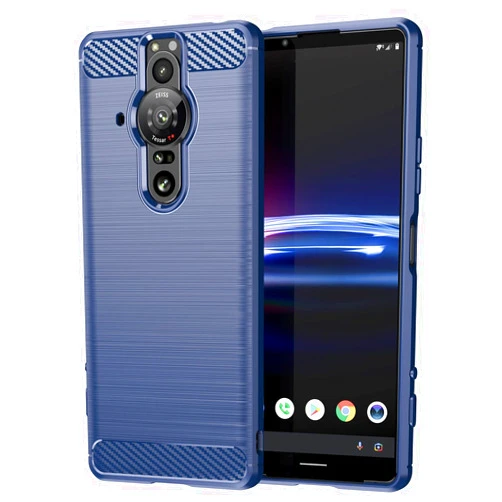 EVUNNBC Phone Case for Sony Xperia Pro-I, Flexible TPU Rubber, Full Protection, Slim Fit, Blue