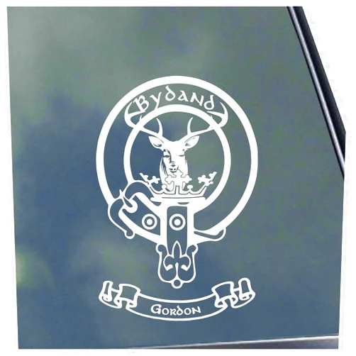 KLO Graphics Gordon Scottish Clan Vinyl Sticker Decal Tartan with Banner Option Family