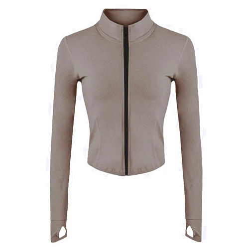 Gnveub Women’s Sports Running Jacket Slim Fit Stretchy Full Zip Athletic Workout Lightweight Jacket with Thumb Holes