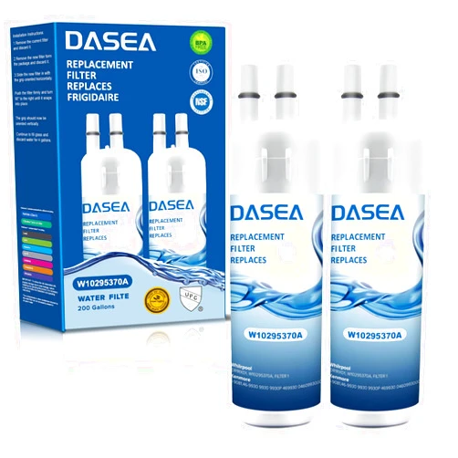 DASEA W10295370A Replacement for Whirlpool® EDR1RXD1, W10295370A, Everydrop® Filter 1, WHR1RXD1, P8RFWB2L, P8WB2L, P4RFWB, 46-9930, 46-9081 (2 Pack)
