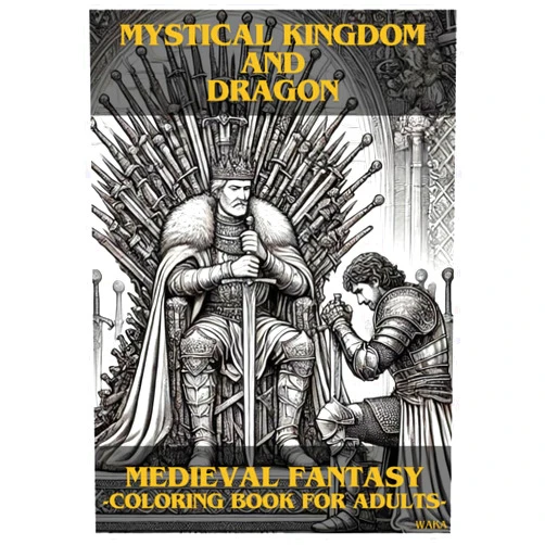WAKA Mystical Kingdom and Dragon: A Medieval Fantasy -Coloring Book for Adults-