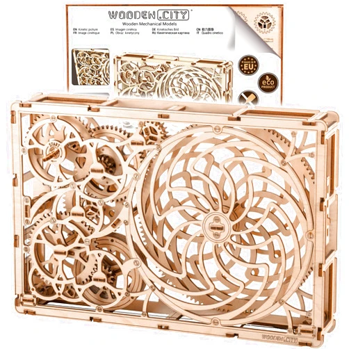 WOODEN.CITY Kinetic Picture - 3D Wooden Puzzles for Adults - Mechanical Model Kit