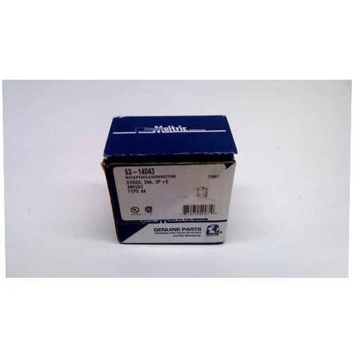Meltric 63-14043 Pin And Sleeve Receptacle, 20Amps, 480Vac, 60Hz, 3P 63-14043