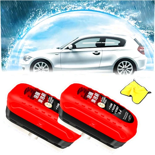 Loopyaura Automotive Oil Film Cleaning Brush, 2024 New All in One Wipe on Oil Film Remover for Car Window, Auto Windshield Glass Cleaning Board for Improving Clarity and Visibility (2PCS)