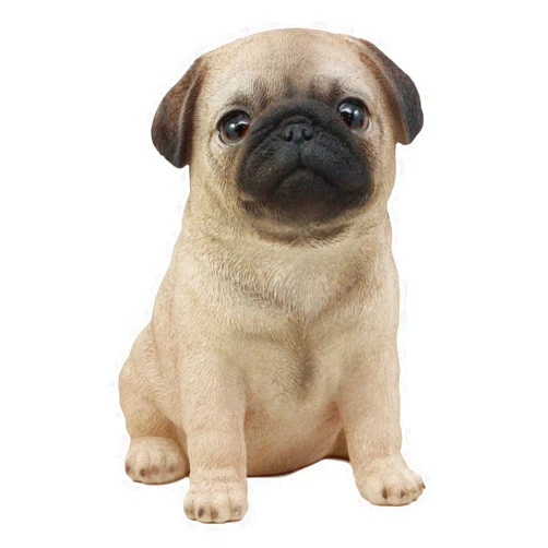 Ebros Gift Realistic Lifelike Adorable Sitting Pug Dog Statue 6