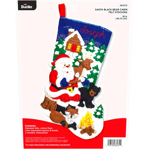 Bucilla Felt Stocking Applique Kit, 18